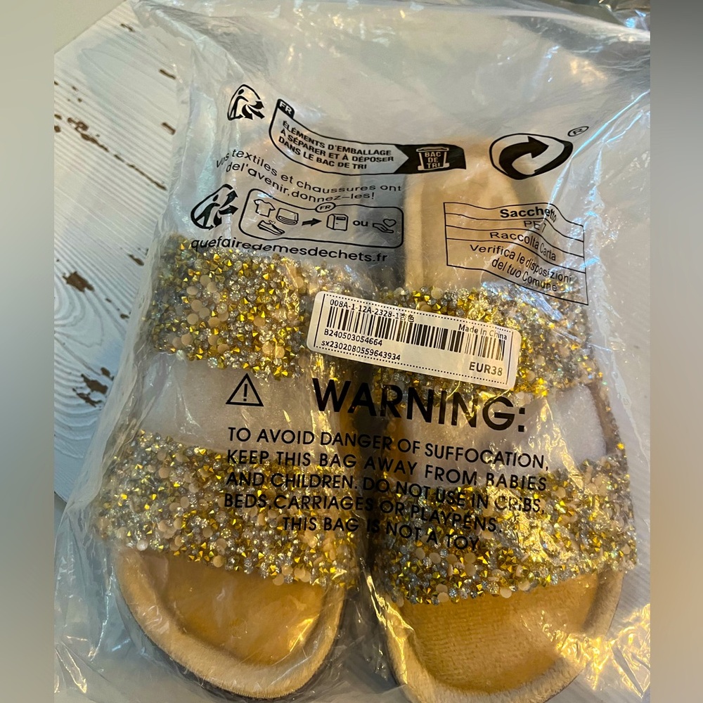 SHEIN Yellow Sequin Sandals